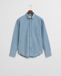 Camisa em chambray índigo regular fit