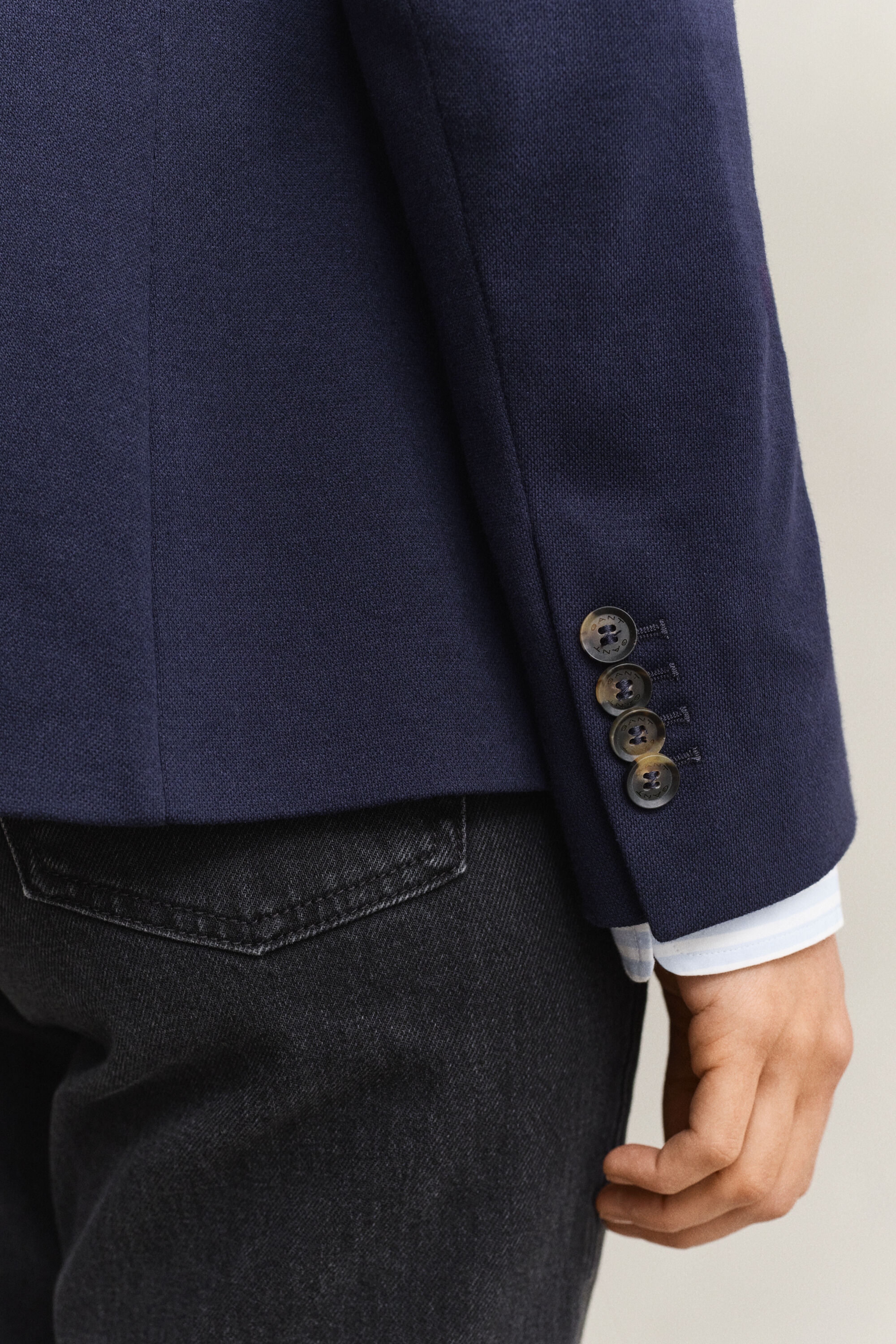 Blazer em algodão piqué