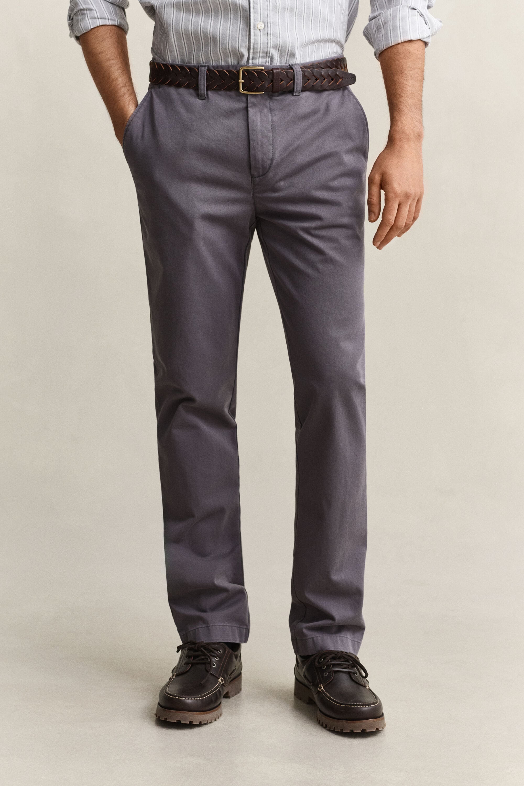 Calças chino confortáveis slim fit
