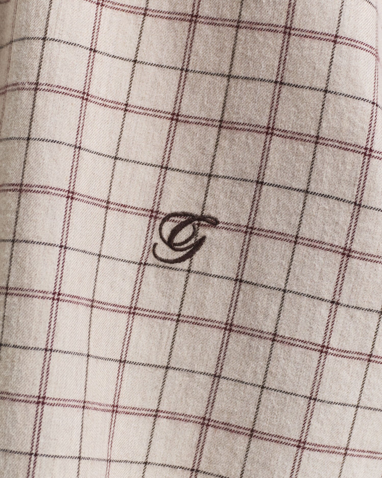 Camisa de flanela escovada com padrão de xadrez relaxed fit