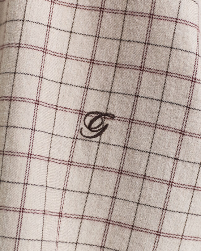 Camisa de flanela escovada com padrão de xadrez relaxed fit