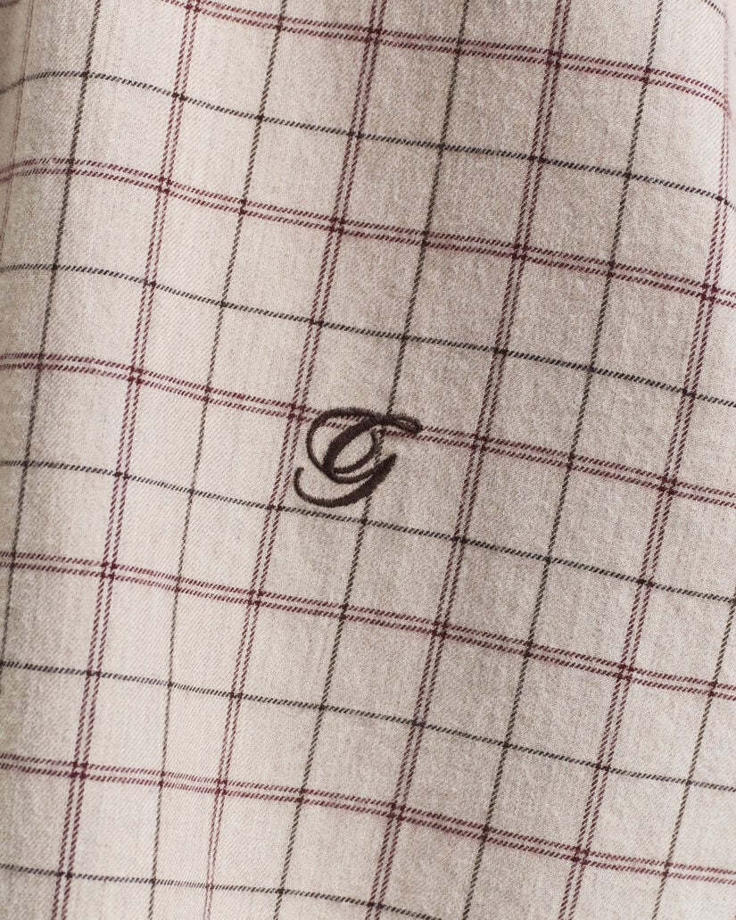 Camisa de flanela escovada com padrão de xadrez relaxed fit