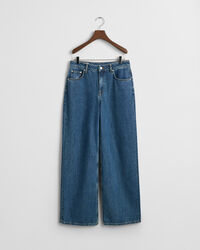 Calças de ganga elásticas relaxed fit