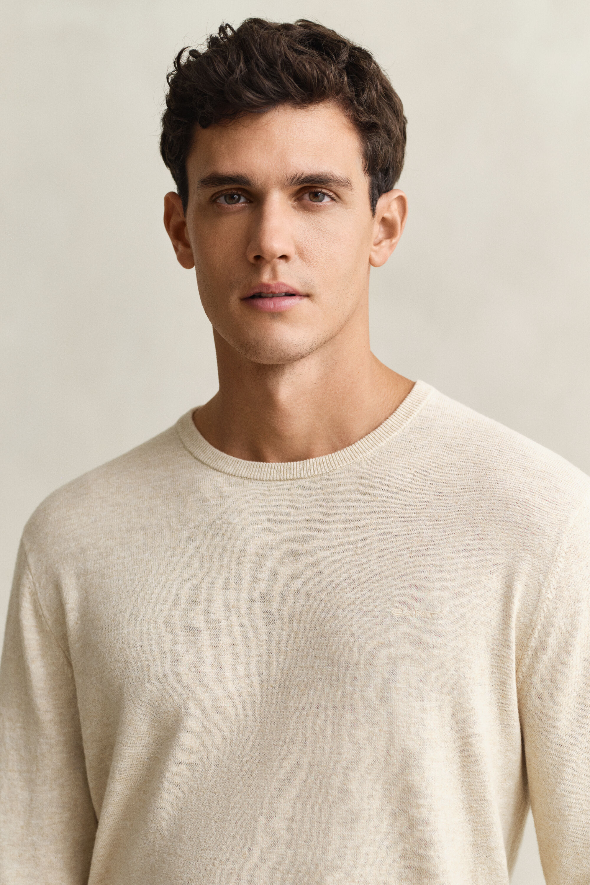 Camisola de malha em algodão com mistura de fios