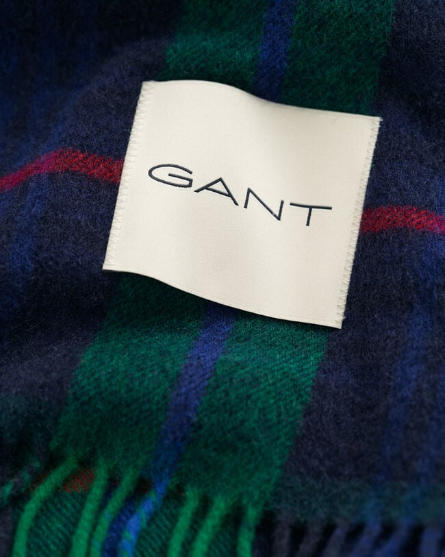 Cachecol em mistura de caxemira com padrão de xadrez