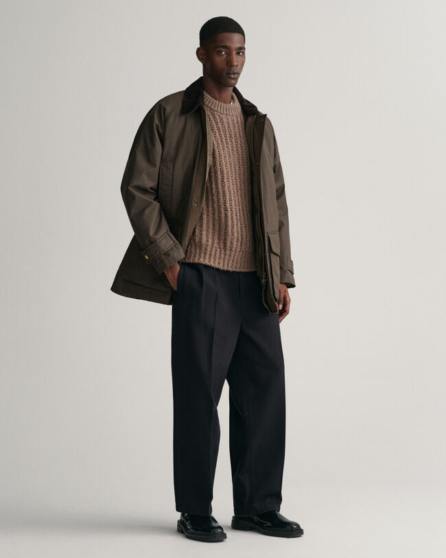 Blusão em algodão com acabamento encerado