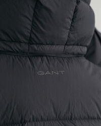 Colete de penas com comprimento médio