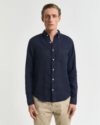 Camisa de linho tingida regular fit