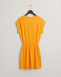 Vestido em mistura de linho