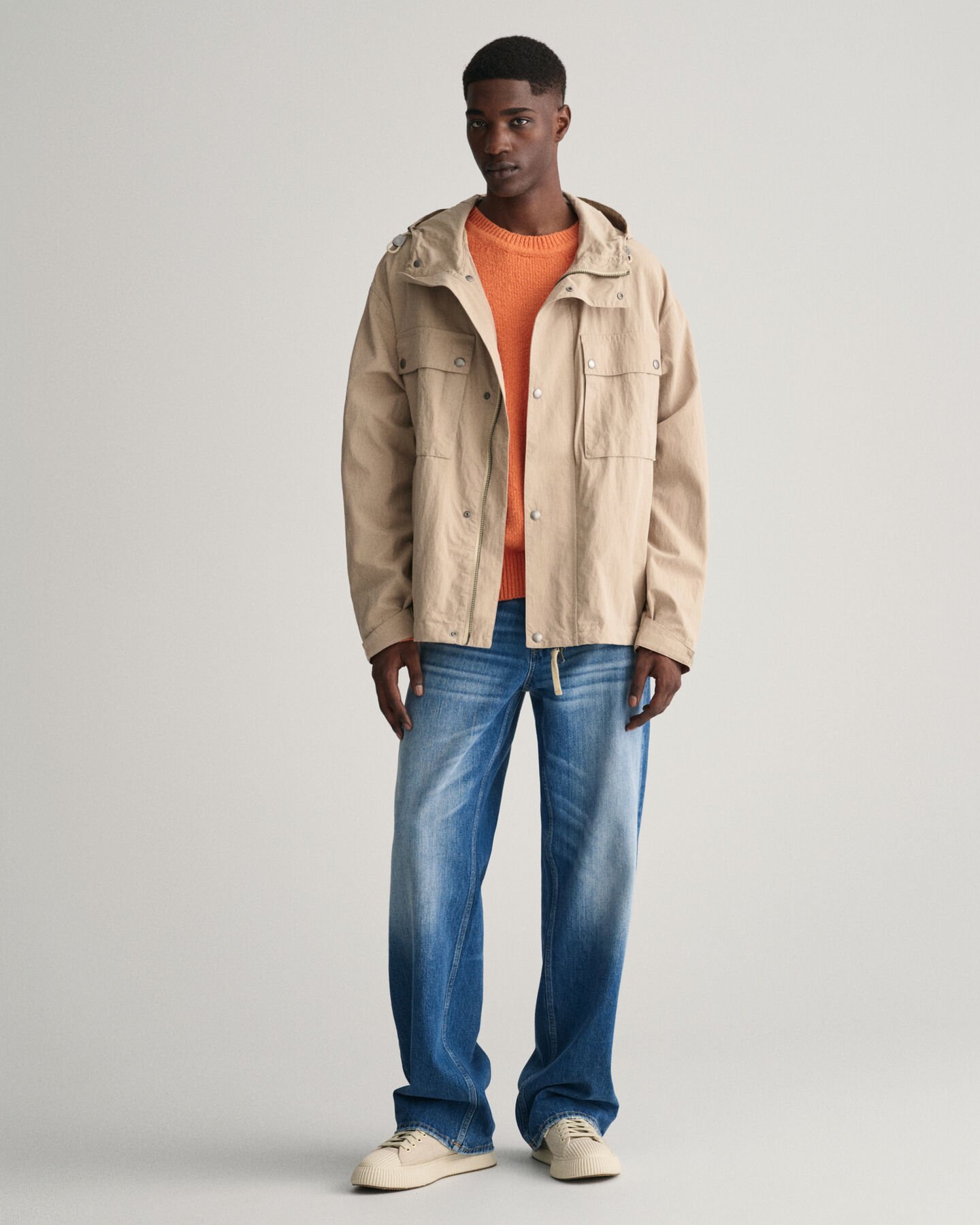 Casaco Windbreaker em algodão