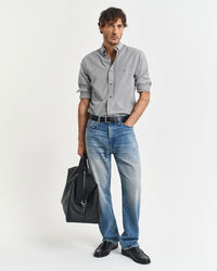 Camisa em popelina às riscas finas Classic regular fit