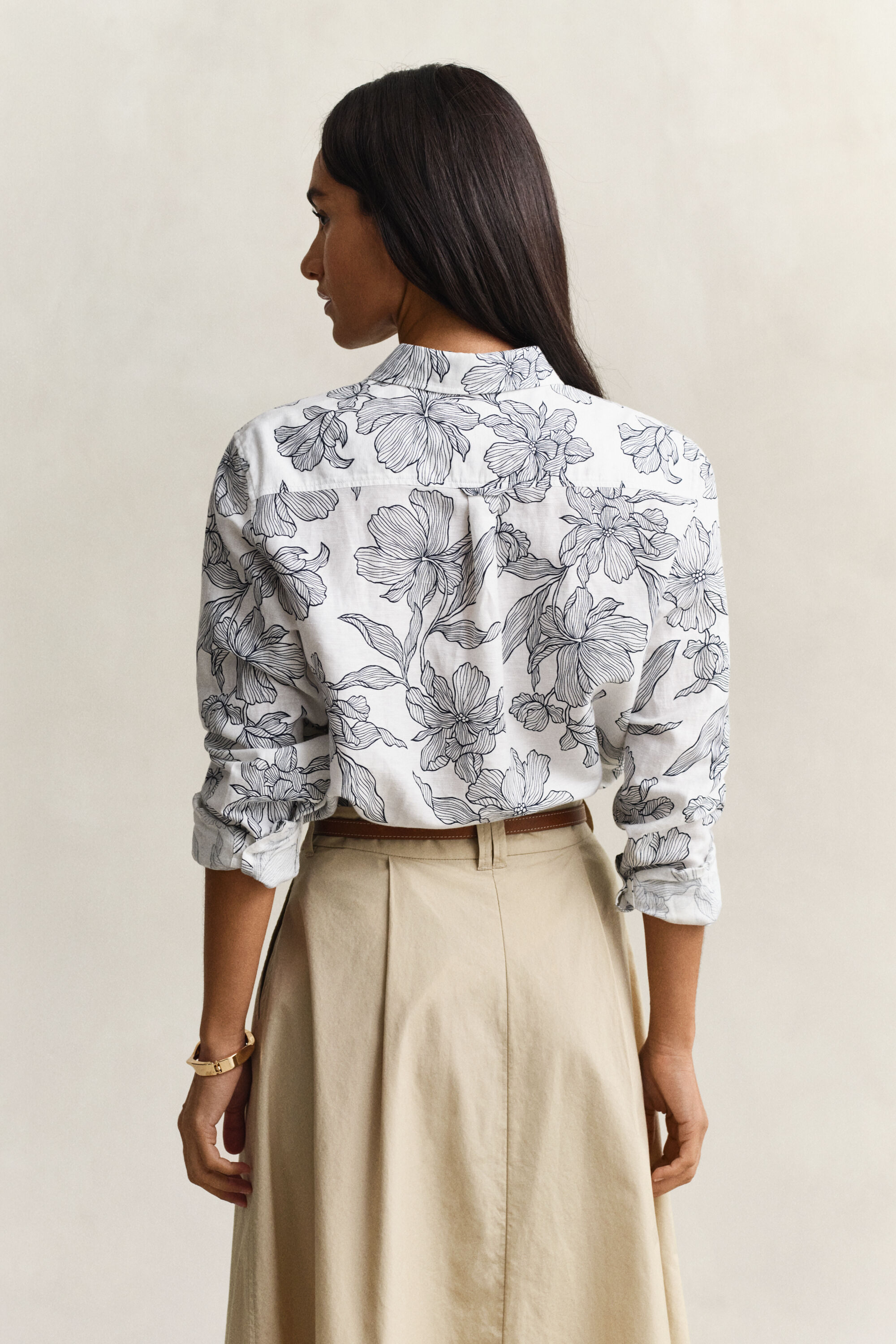Camisa de linho floral