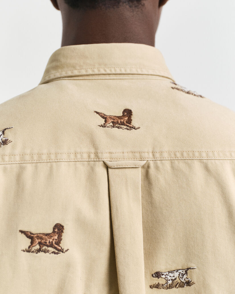 Camisa em sarja bordada relaxed fit