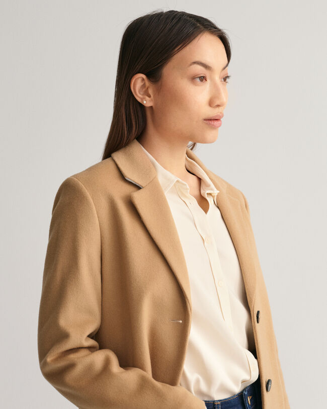 Sobretudo formal em mistura de lã