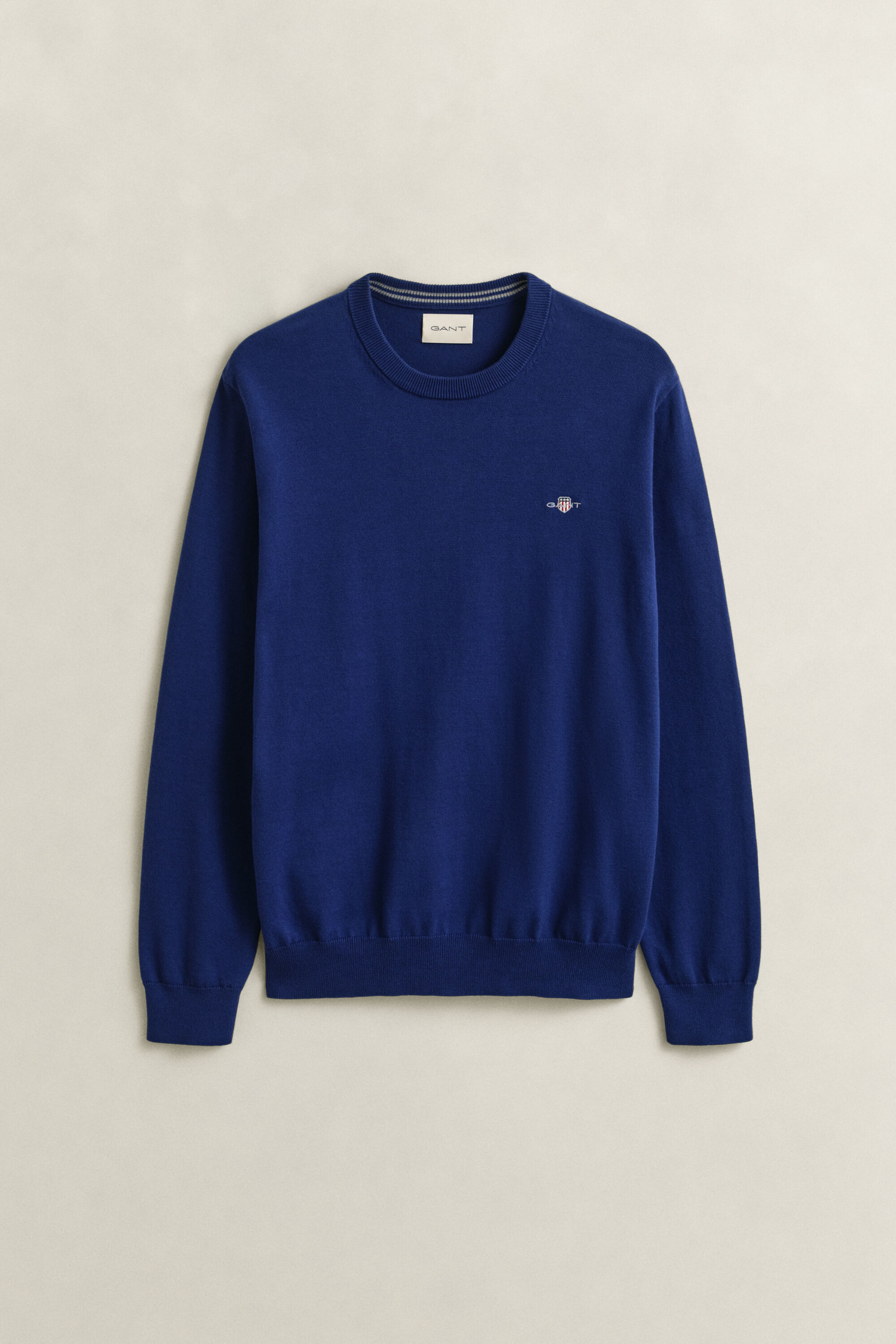 Camisola de malha com decote redondo em algodão