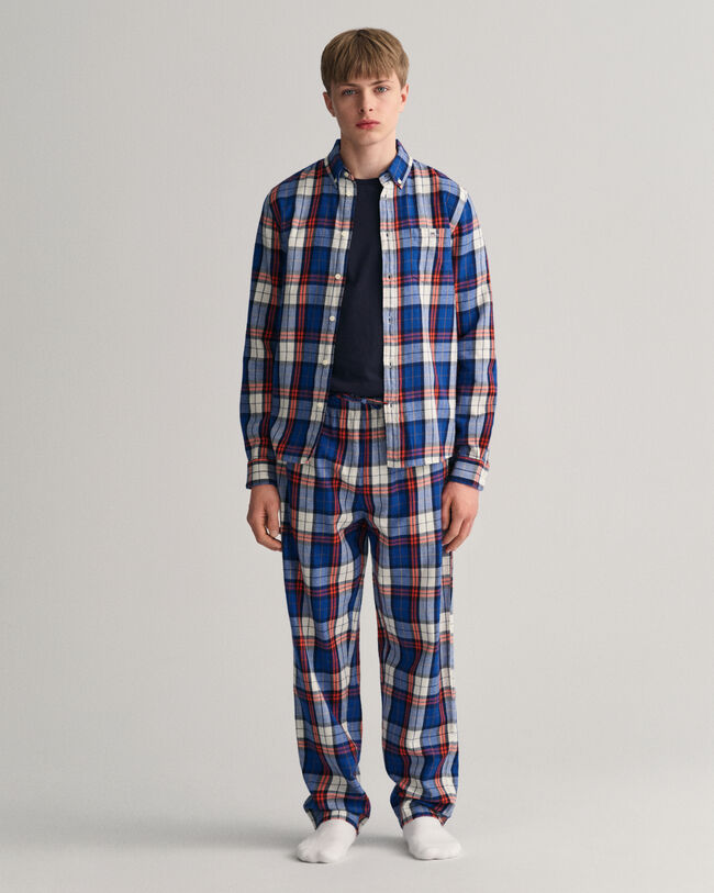 Calças de pijama com padrão de xadrez Teens