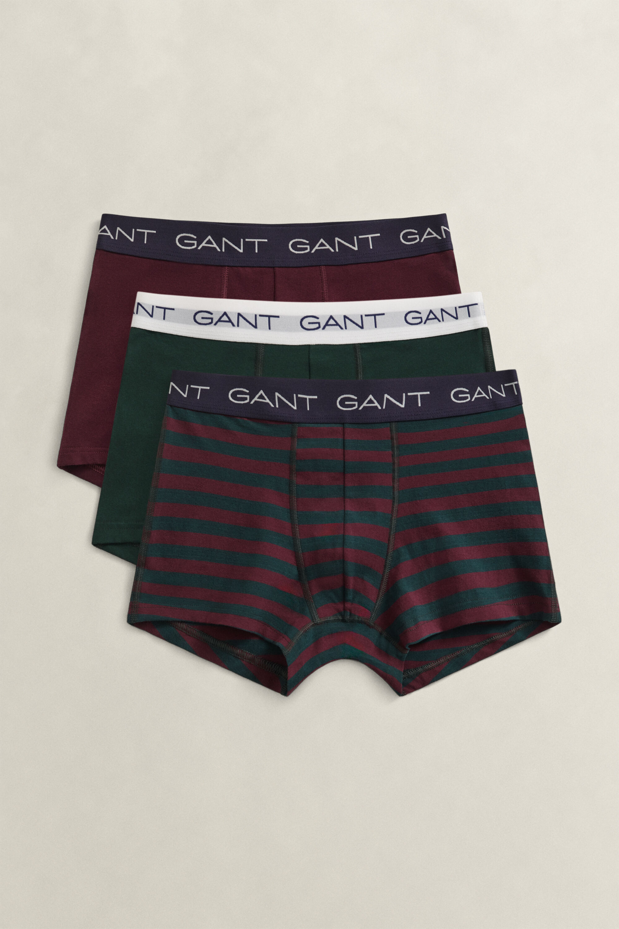 Caixa de presente com pack de 3 boxers às riscas