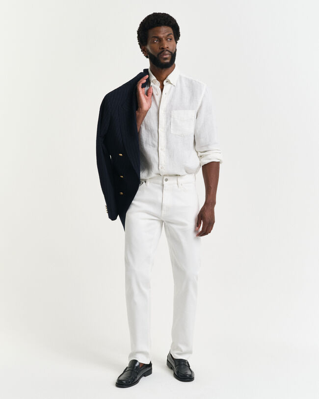 Calças de ganga brancas regular fit