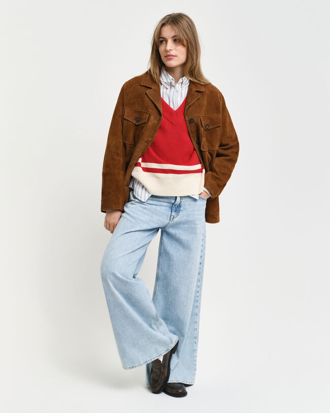 Blazer em camurça relaxed fit