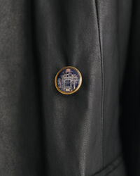 Blazer em pele regular fit