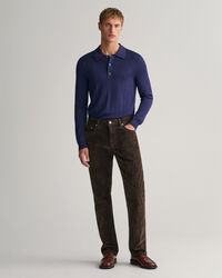 Pulover estilo polo em viscose Shiny