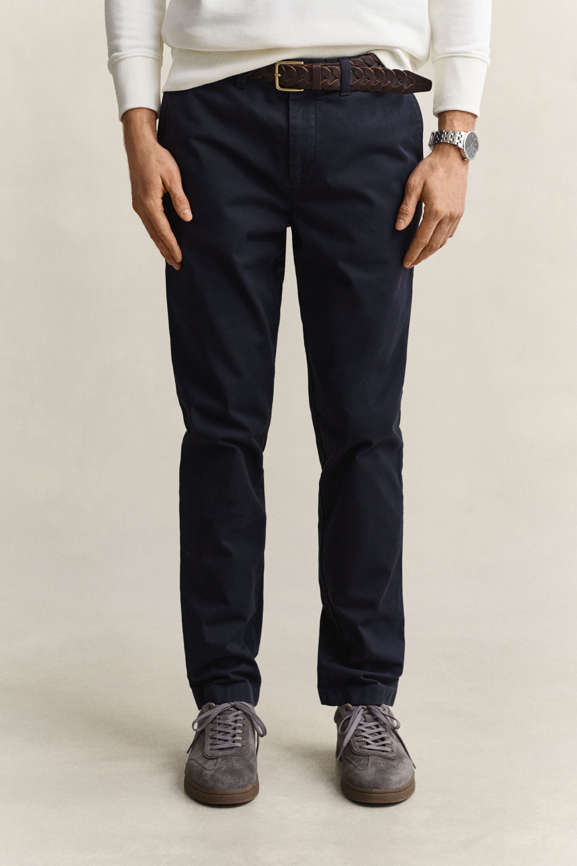 Calças chino confortáveis slim fit