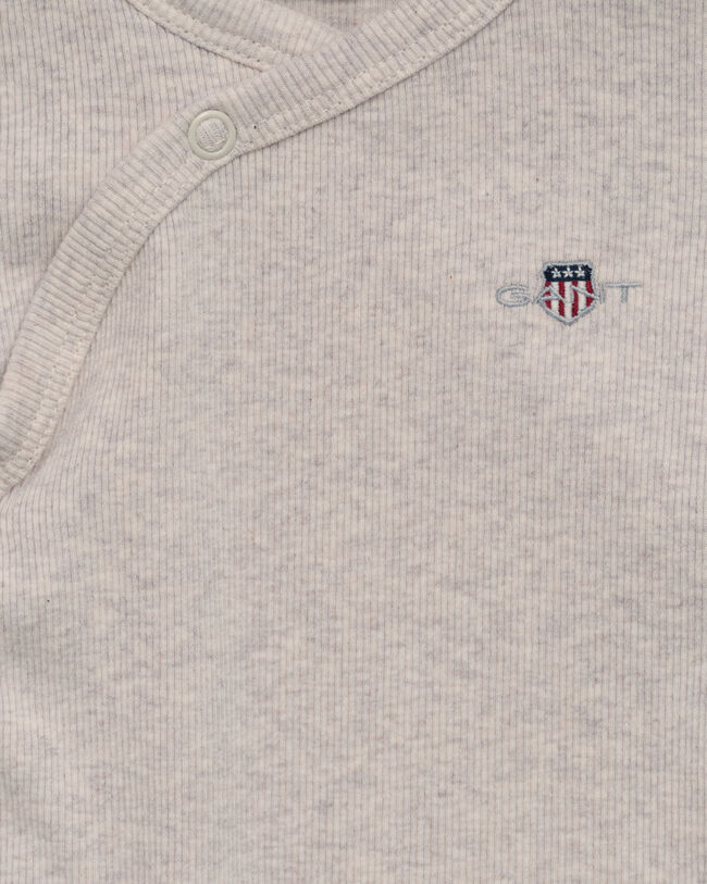 Body de trespasse em malha canelada Shield Baby