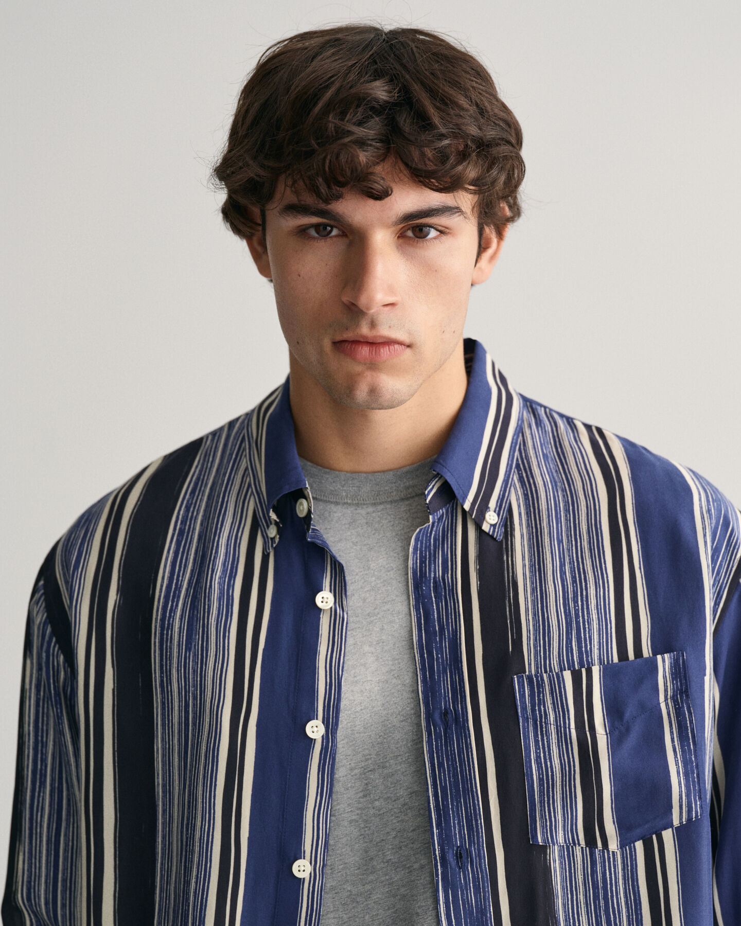 Camisa de seda estampada relaxed fit