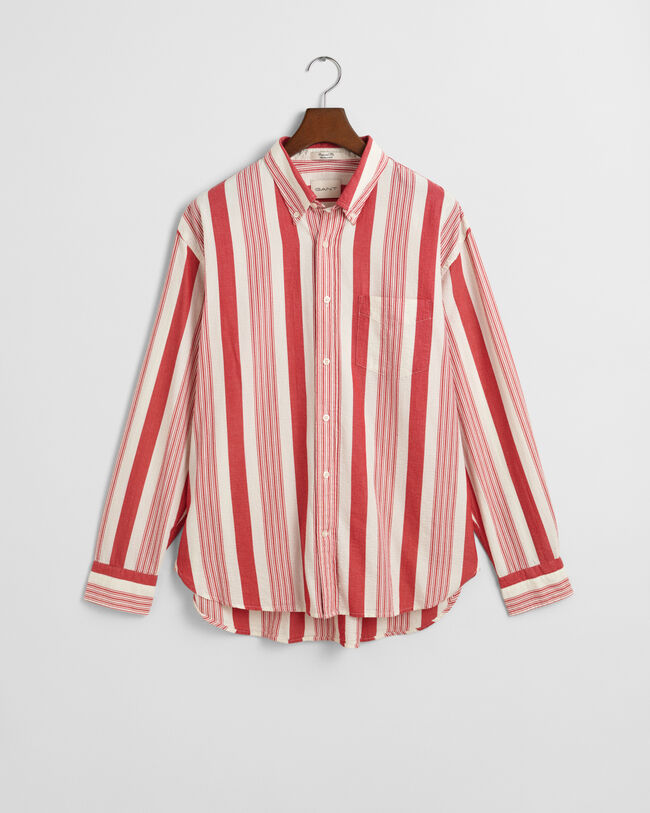 Camisa às riscas largas Seersucker relaxed fit