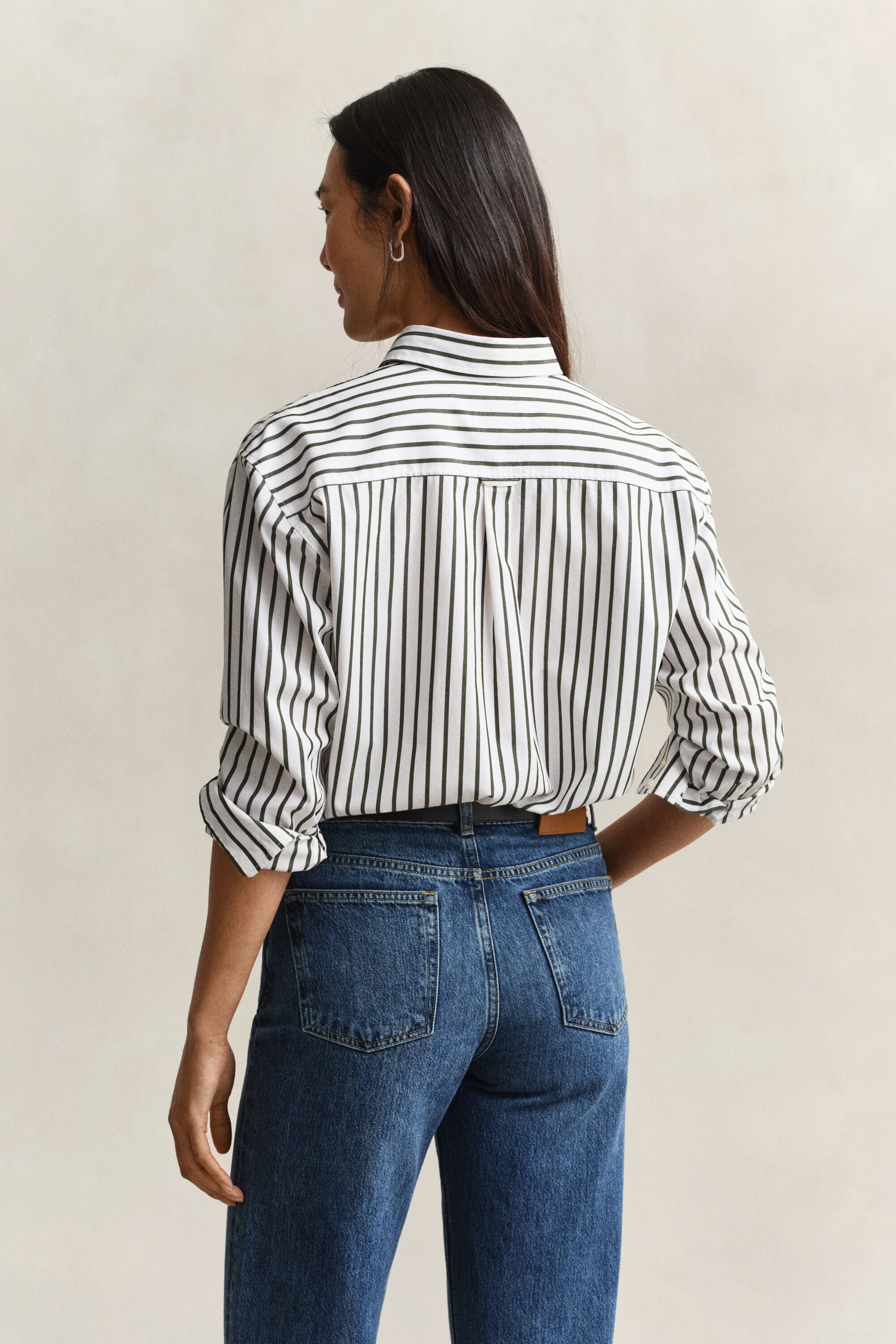 Camisa em popelina às riscas Classic relaxed fit