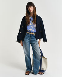 Camisa em linho com estampado floral regular fit