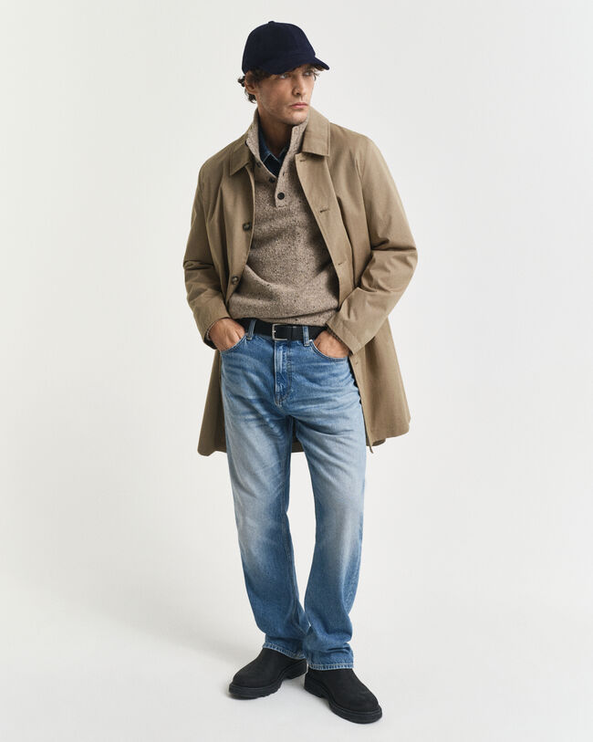 Camisola de malha Nepps com botões parciais em mistura de lã