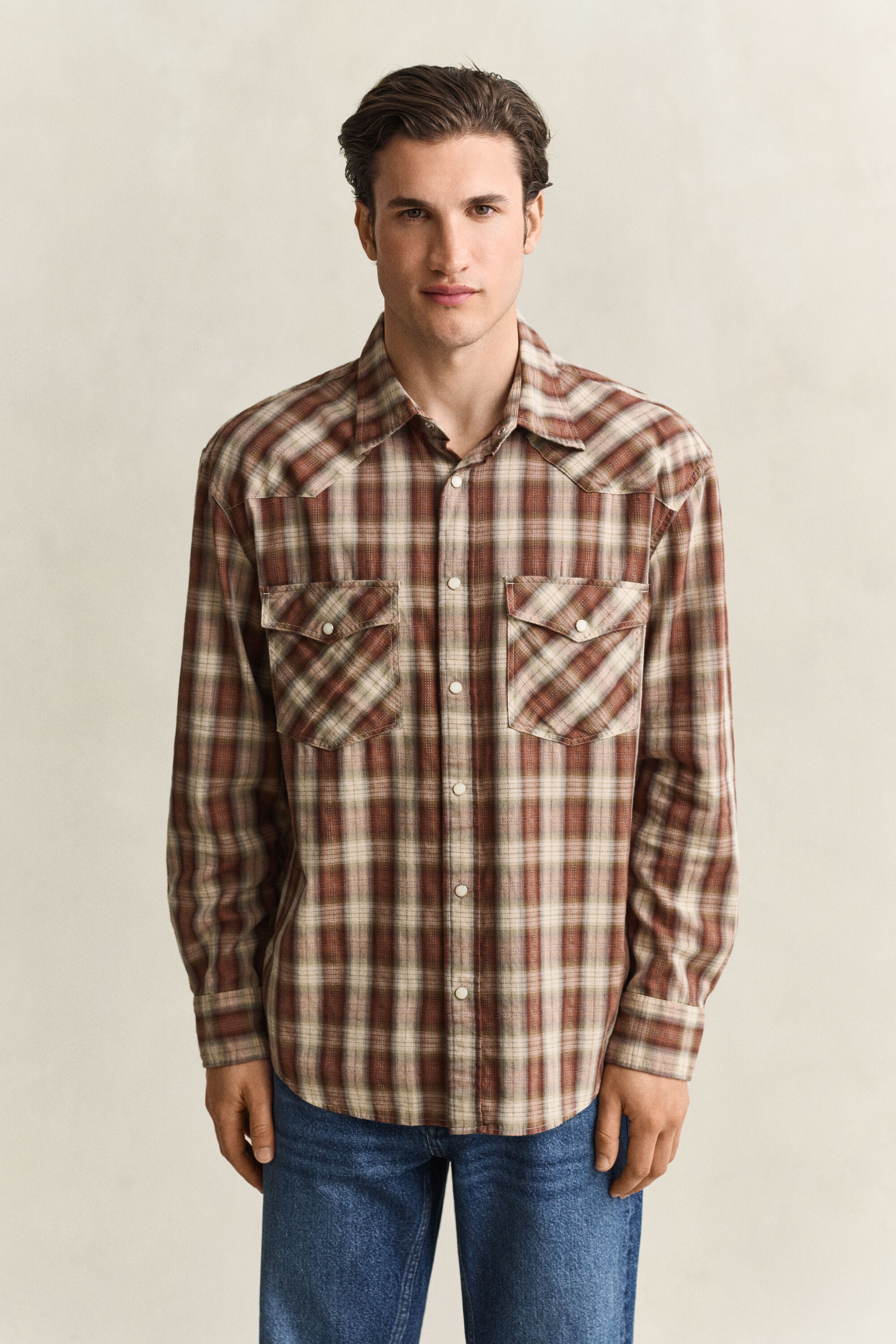 Camisa Rodeo com padrão de xadrez