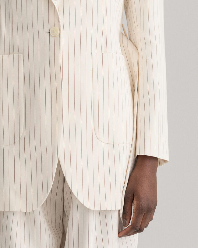 Blazer com cinto Pinstripe