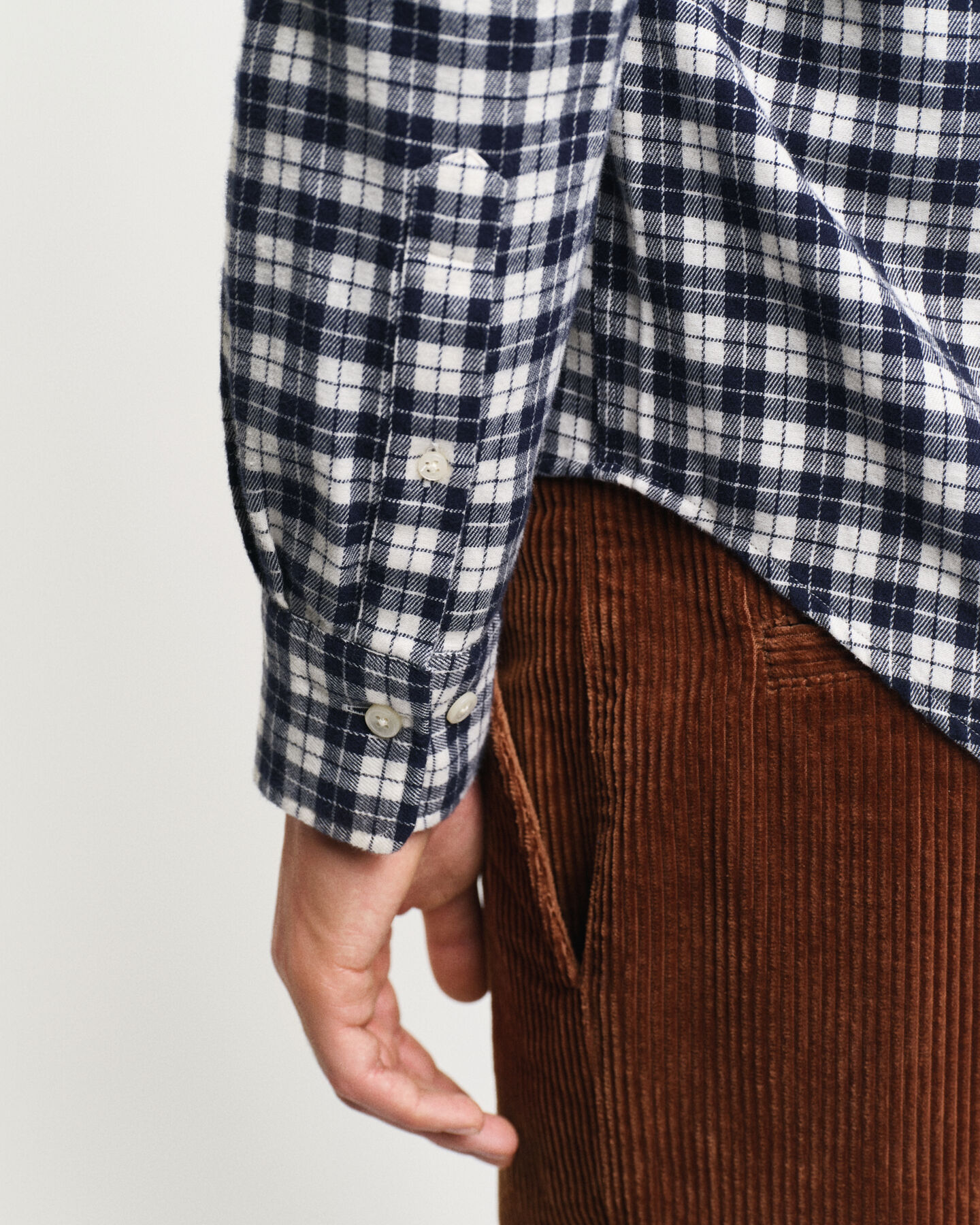 Camisa de flanela com padrão de xadrez regular fit