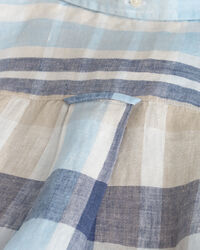 Camisa madras de linho de manga curta regular fit