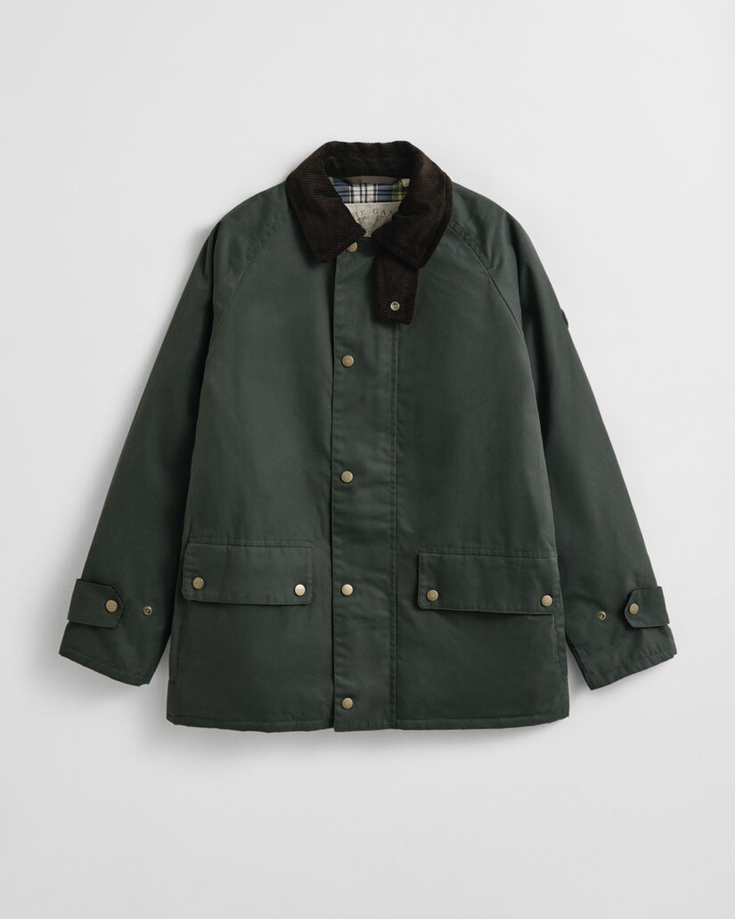 Casaco rústico com acabamento encerado