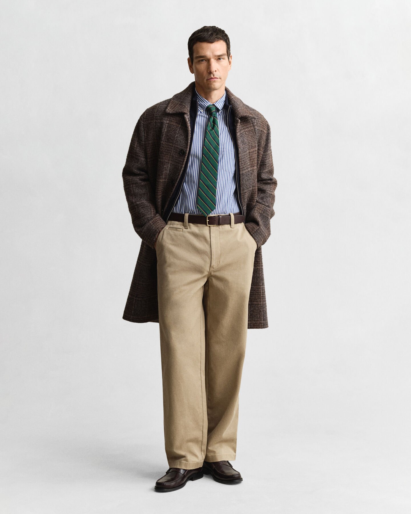 Camisa em popelina às riscas Classic regular fit