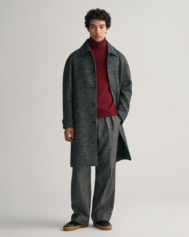 Pulover texturizado de gola alta