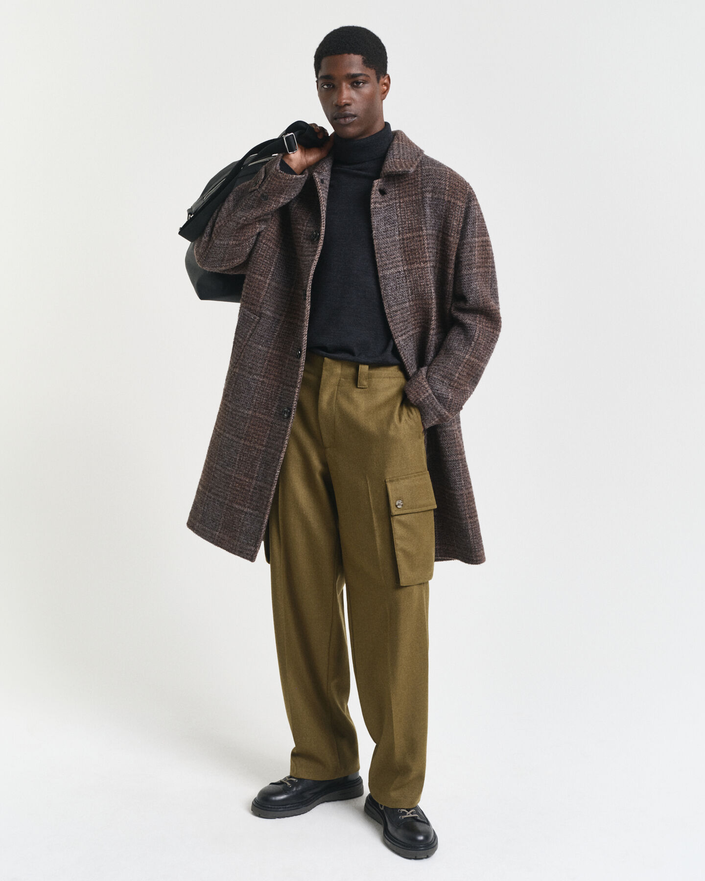 Camisola de gola alta em lã de merino extrafina