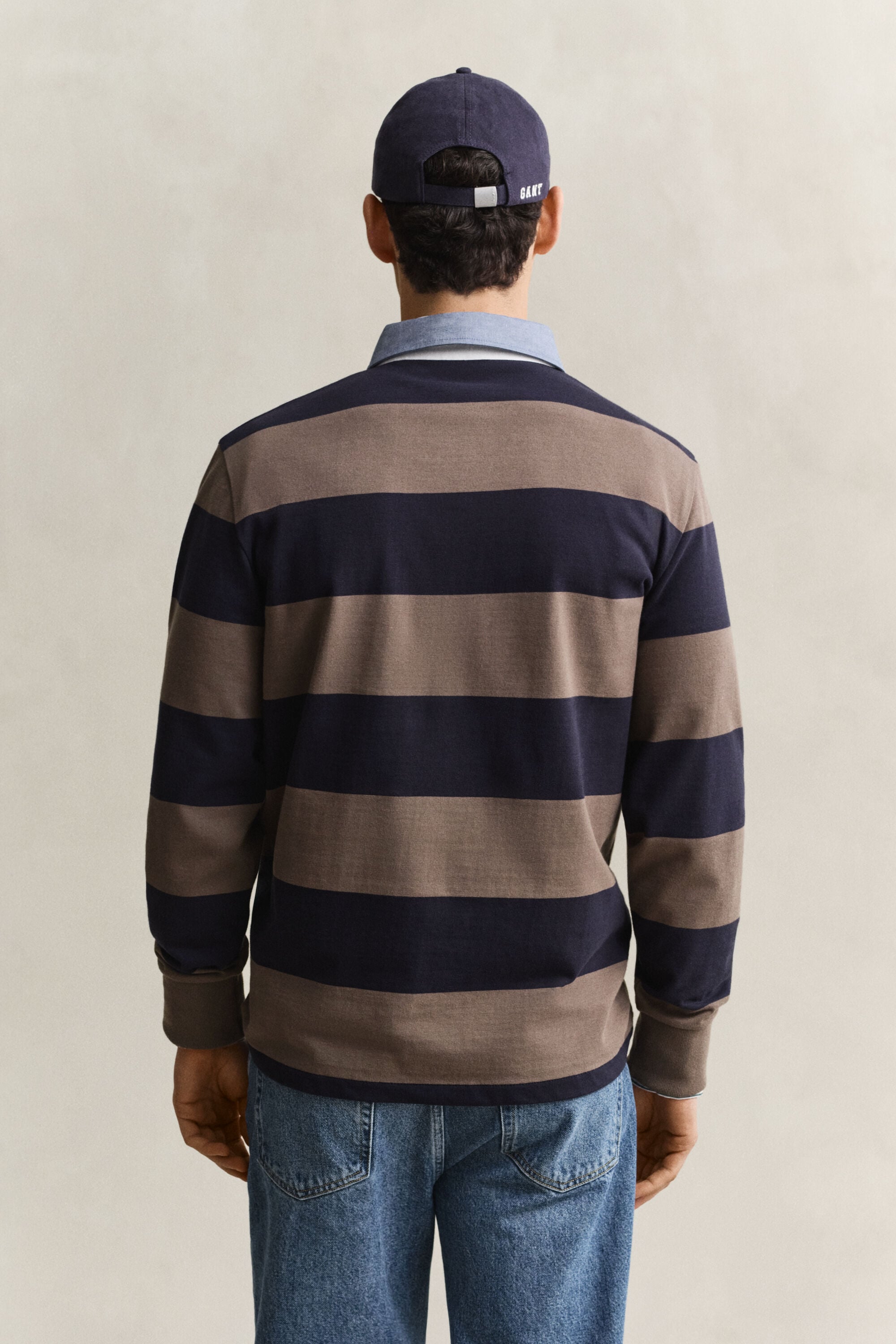 Heavy Rugger às riscas com colarinho em chambray
