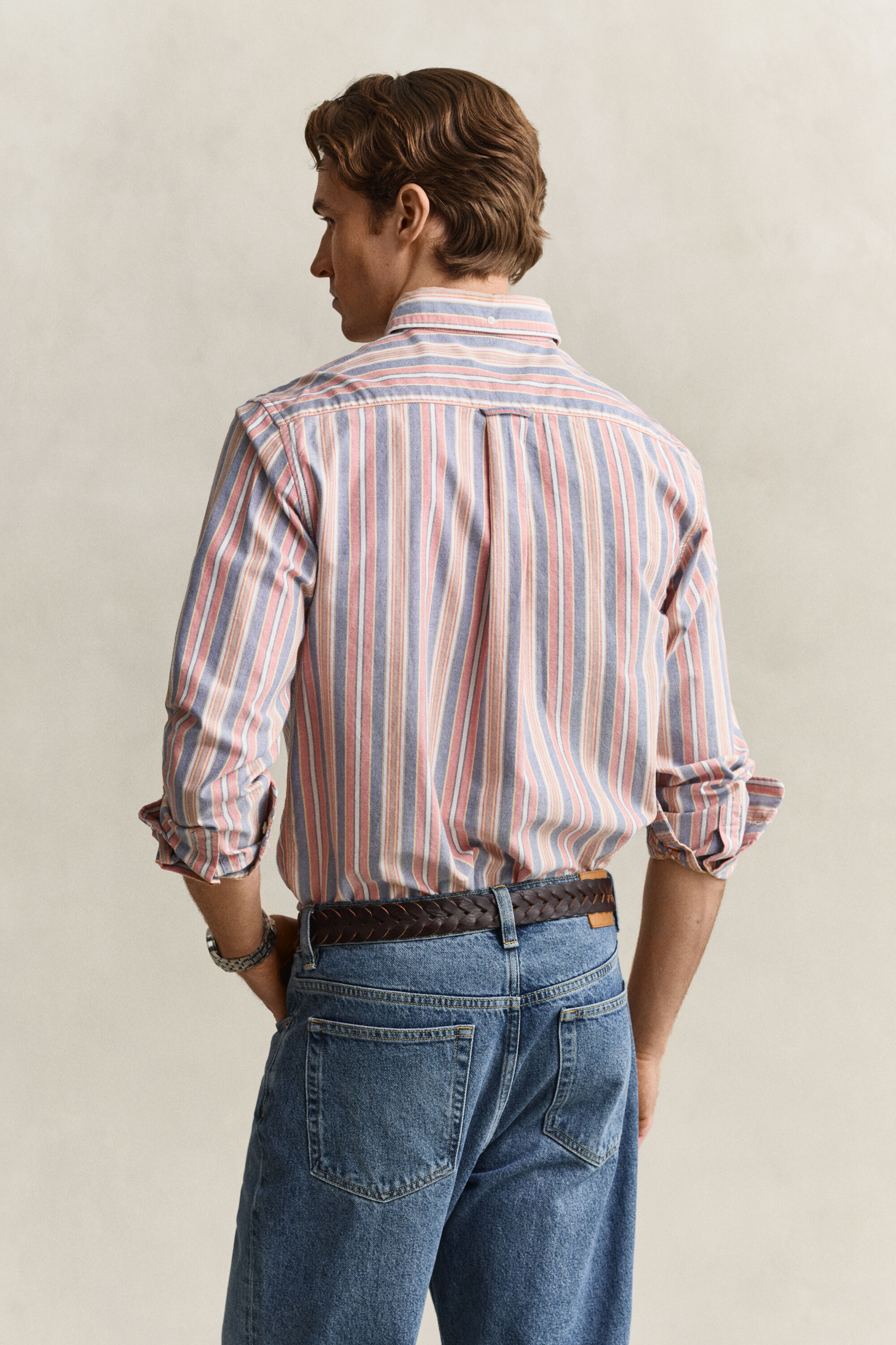 Camisa Oxford às riscas Classic