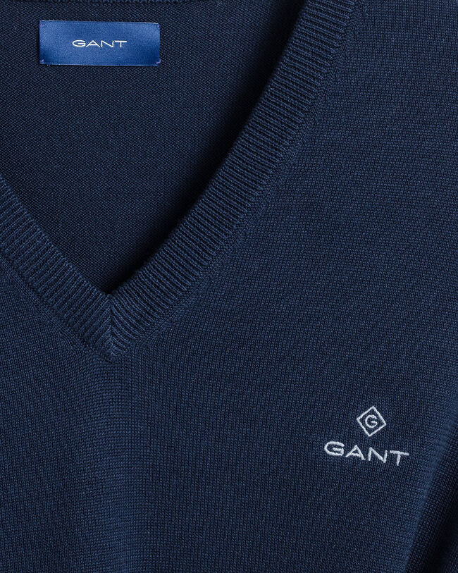 Sweatshirt com decote em V de algod&atilde;o Classic