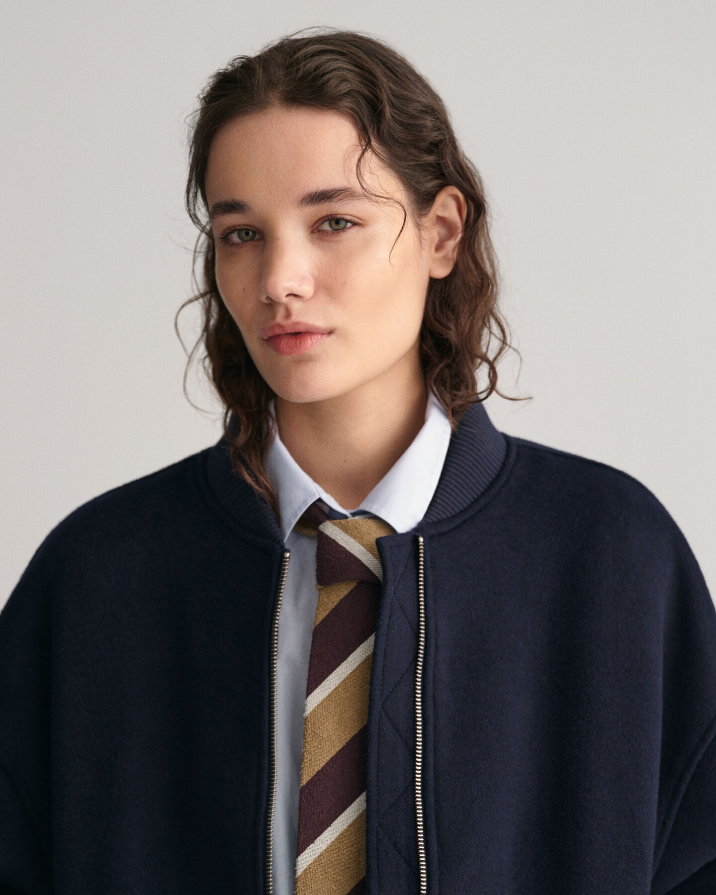 Blusão bomber em lã