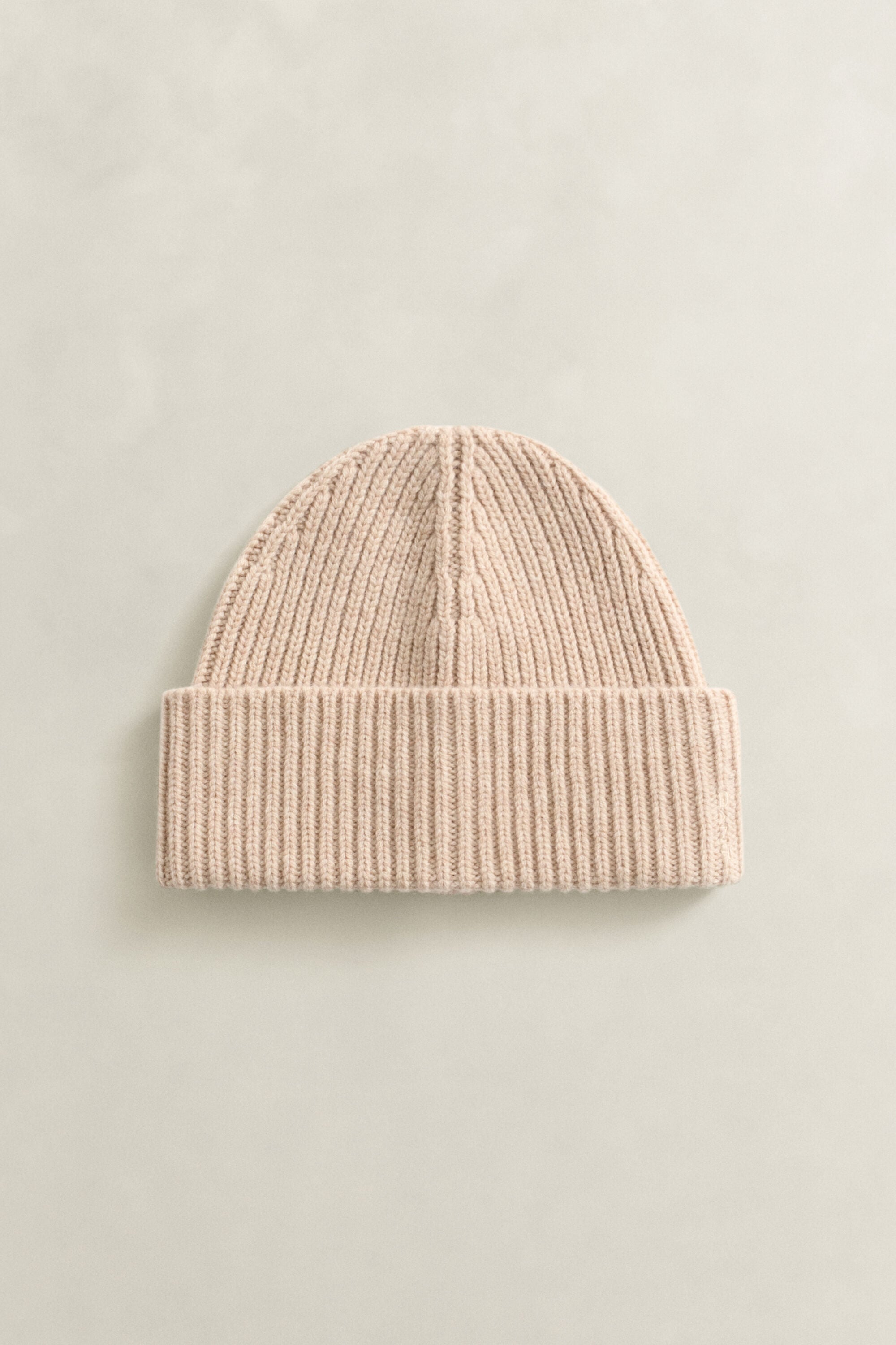 Gorro canelado em mistura de lã e caxemira