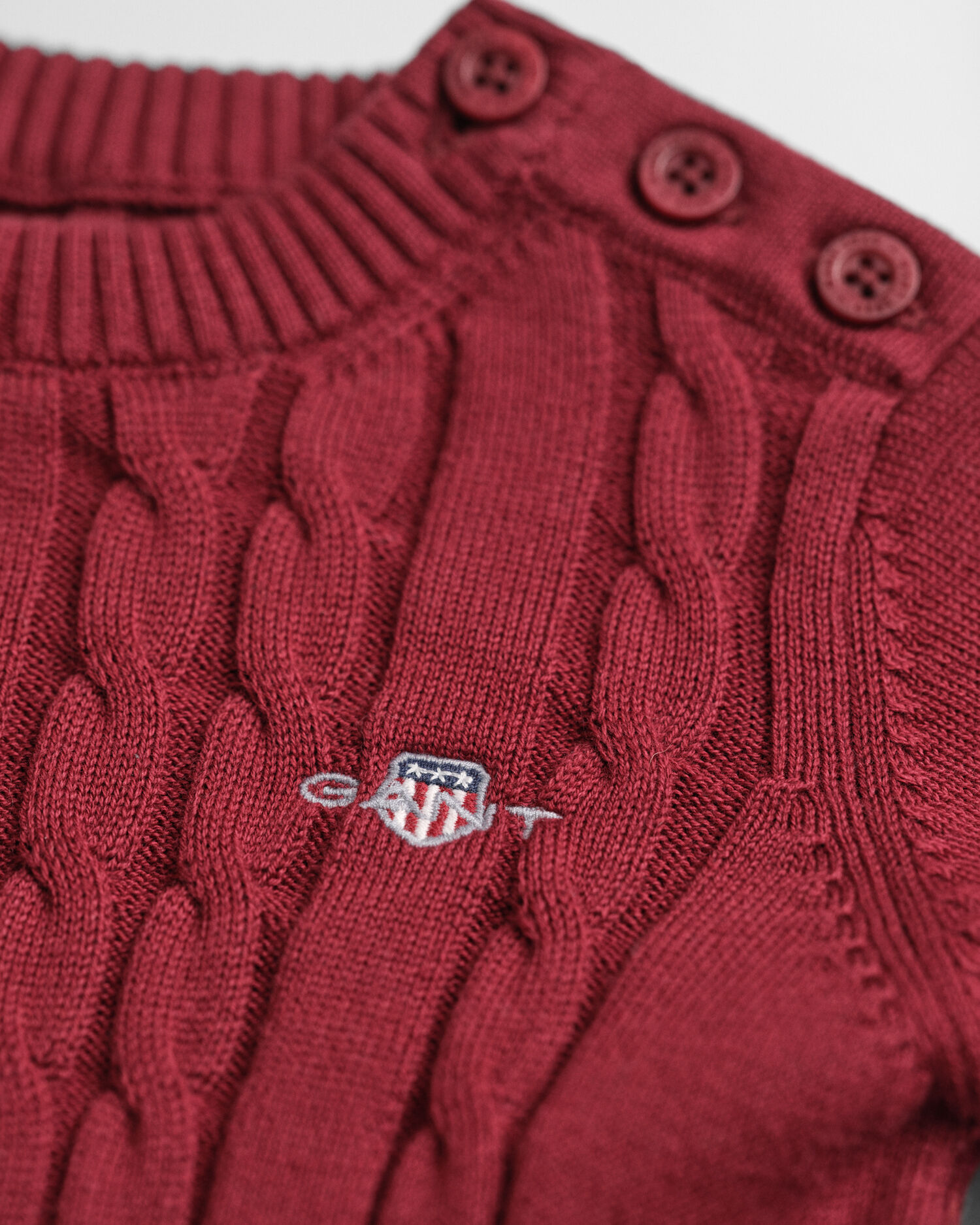 Vestido em malha entrançada de algodão Baby Girls