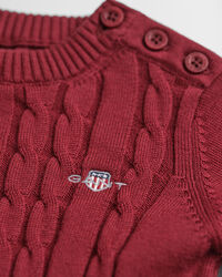 Vestido em malha entrançada de algodão Baby Girls