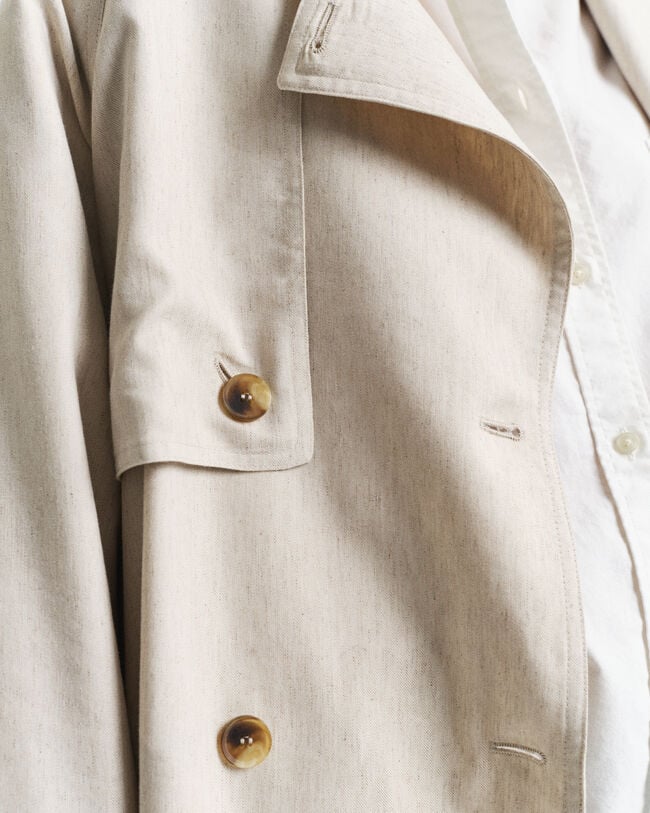 Gabardina em mistura de linho