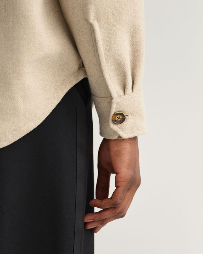 Sobrecamisa em mistura de l&atilde;