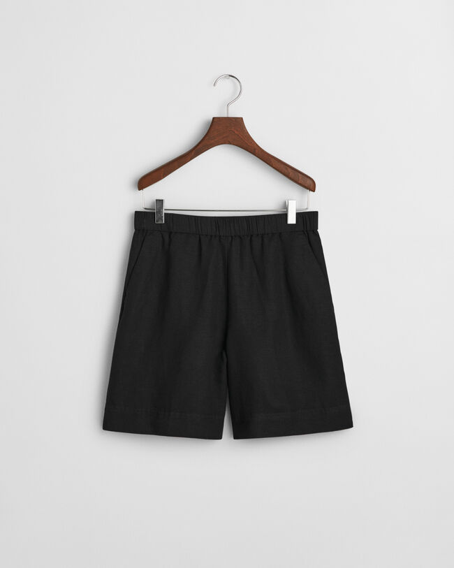 Calções pull-on em linho relaxed fit